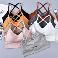 Biustonosz sportowy s kobiety pasek krzyżowy bielizna z pięknym tyłem Sexy Push Up Running joga Fitness Sport biustonosz sportowy Top biustonosz oddychająca szybkie suche siłownia Top 1